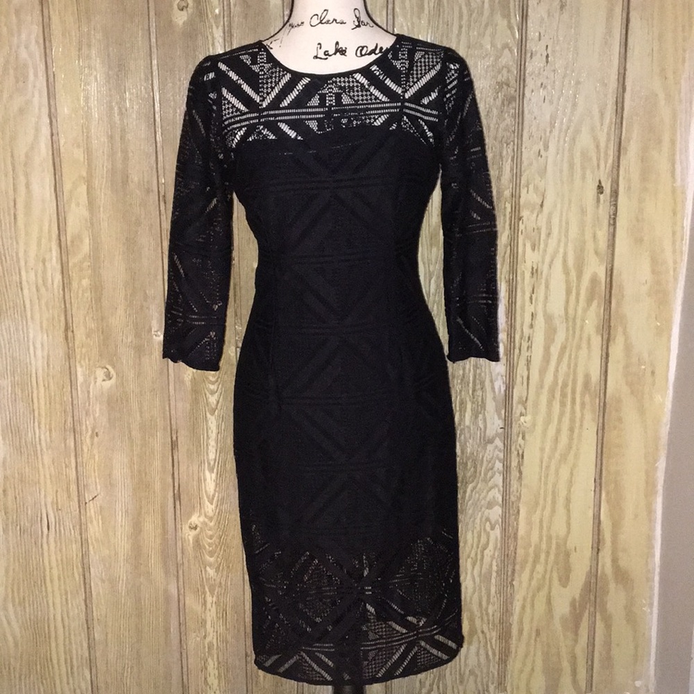 Hailey Adriana Papell Black lace  dress
